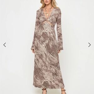 l*space Black & White Zebra Cutout Maxi Dress